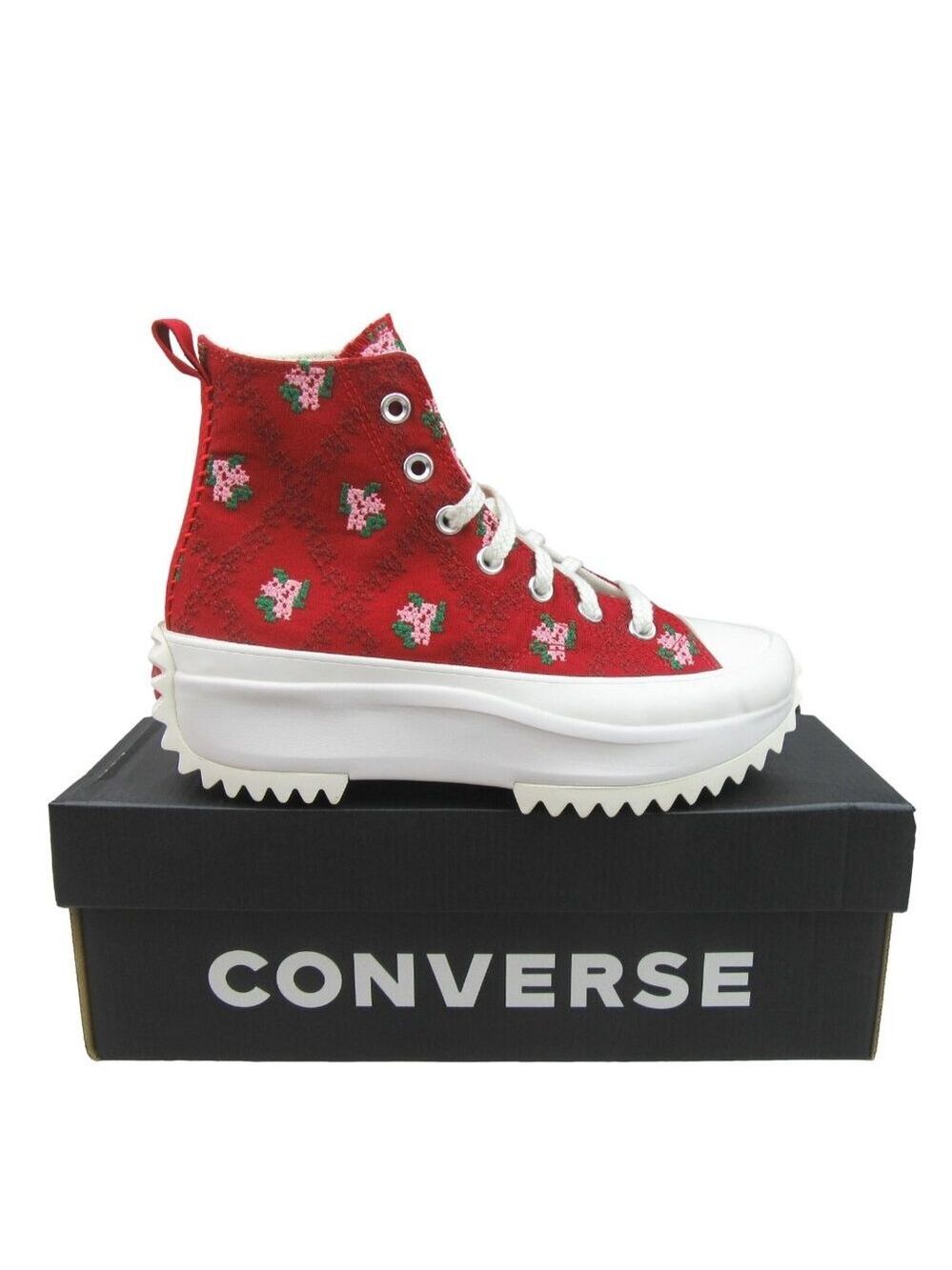 Converse Run Star Hike Platform Rose Cross Stitch Women's Size 8 NEW